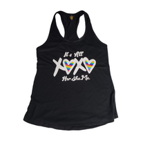 Load image into Gallery viewer, Her. She. Me. “It’s All Love” Racerback Tank
